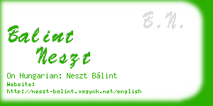 balint neszt business card